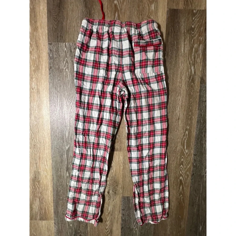 Disney Pajama Pants Mens S Red White Plaid Mickey Mouse Holiday Flannel - Picture 7 of 8